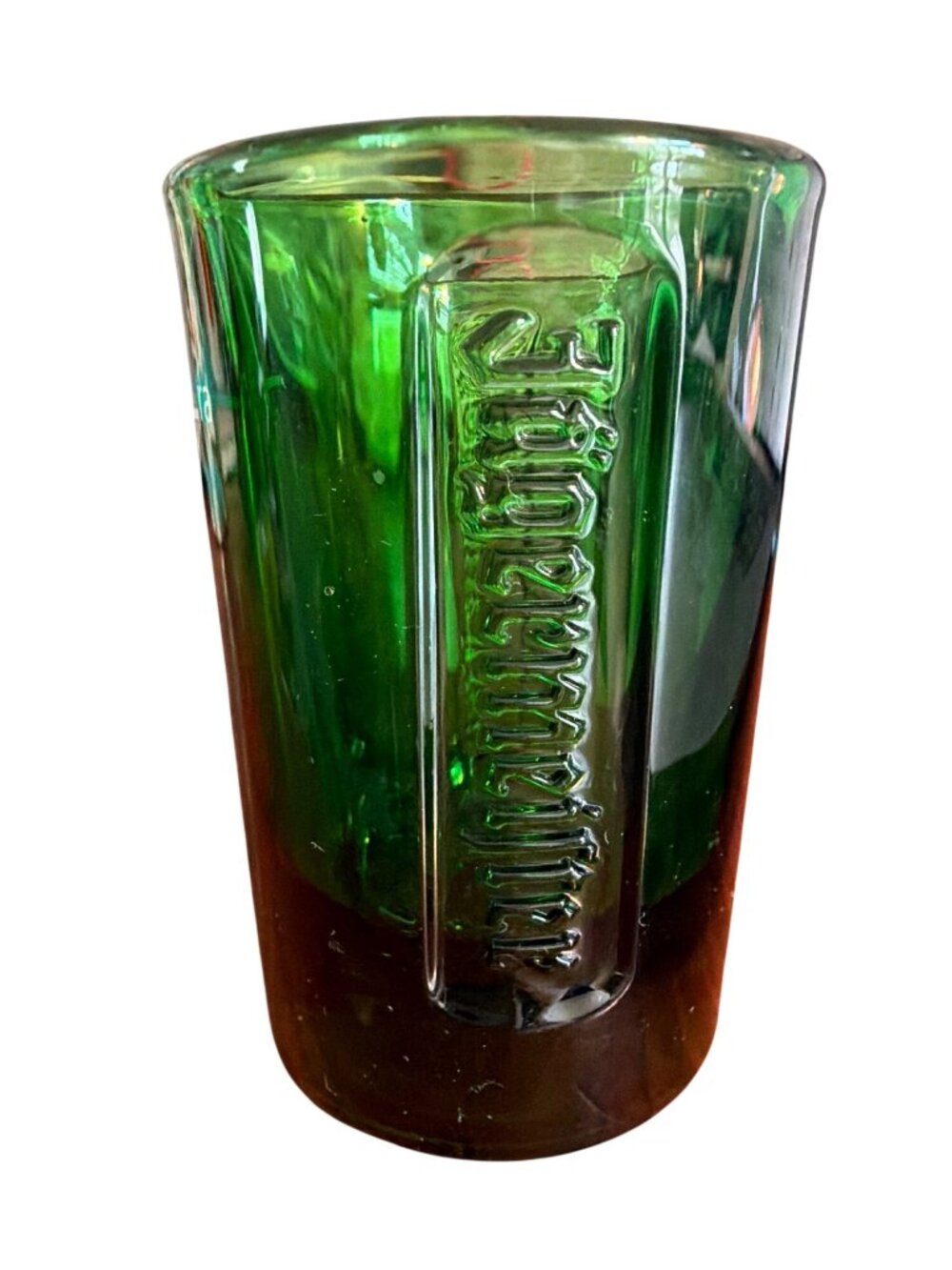 Jägermeister Green Glass 1 fl. oz. Shot Glass With Embossed Logo & Deer Head